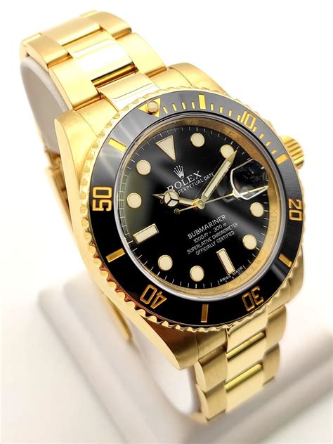 solid gold submariner rolex|rolex submariner all gold price.